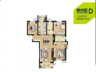 万科幸福里D户型3室2厅2卫130.00㎡