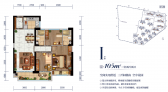 碧桂园凤凰城I户型3室2厅2卫105.00㎡