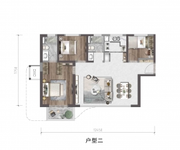 3室2厅2卫 户型图