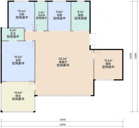 4室2厅2卫 户型图