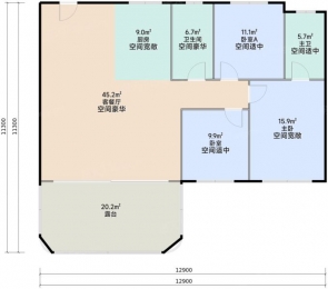 3室2厅2卫 户型图